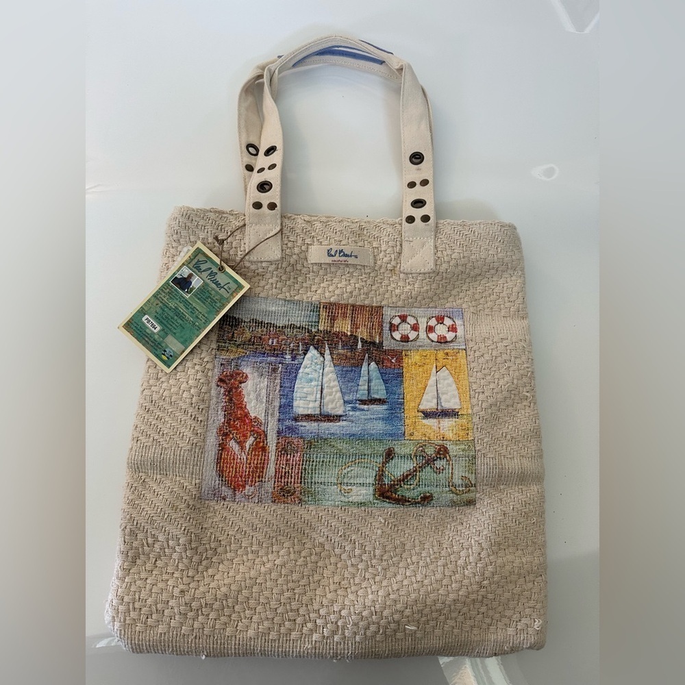 Sun N Sand Paul Brent Coastal Life Nautical Graphic Beach Tote Bag PB7694 NEW